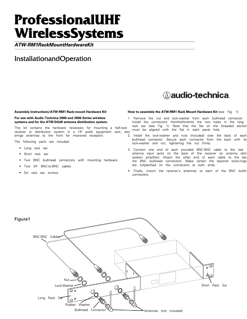 Página 1 del manual Manual de usuario Audio-Technica ATW-RM1