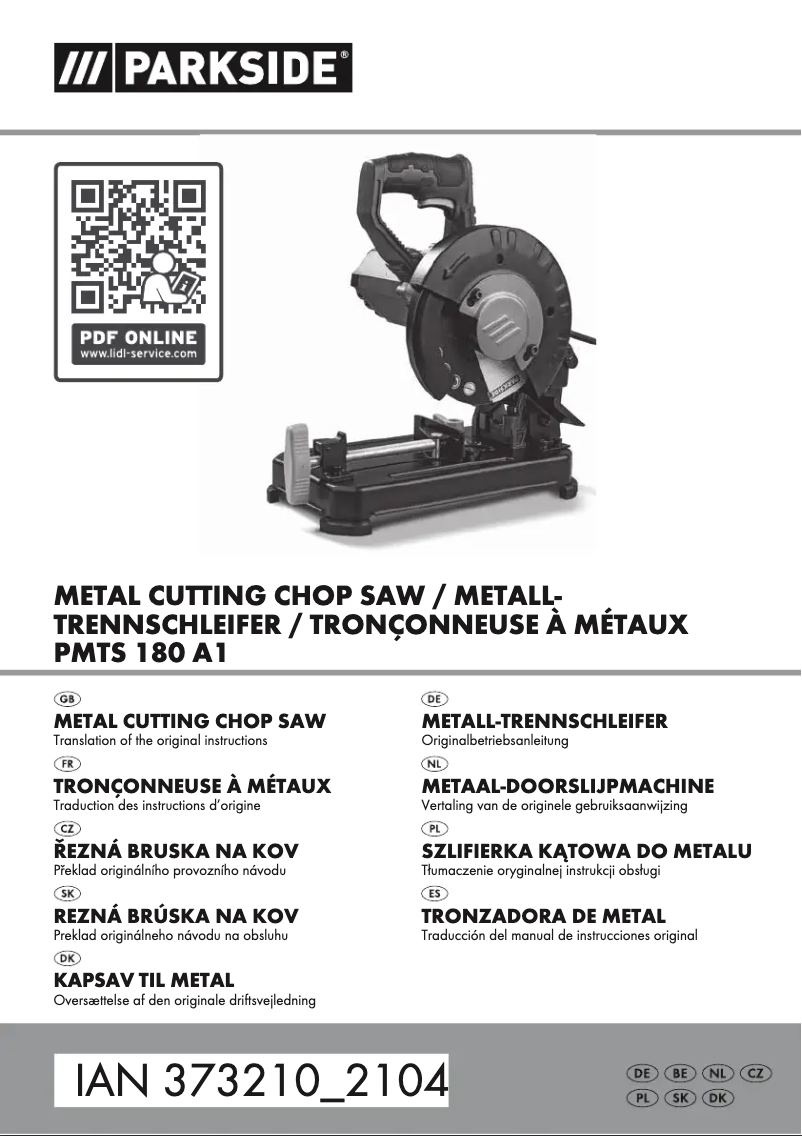 Página 1 del manual Manual de usuario Parkside PMTS 180 A1