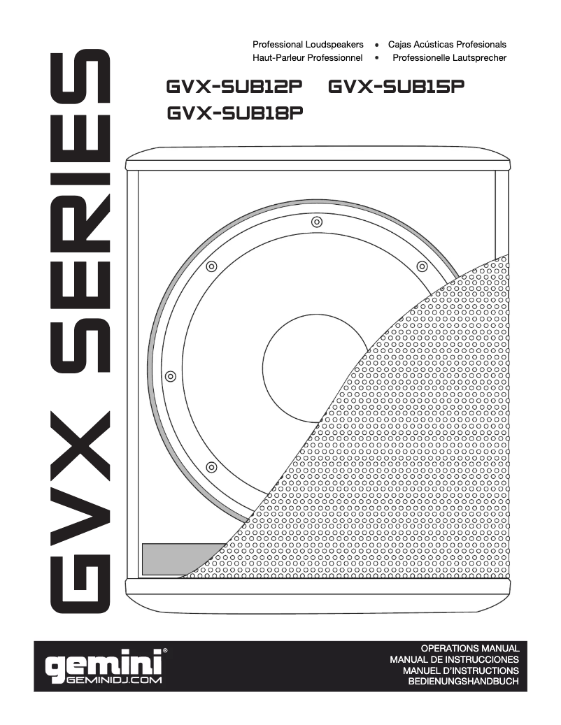 Imagen de la primera página del manual del dispositivo GVX-SUB12P