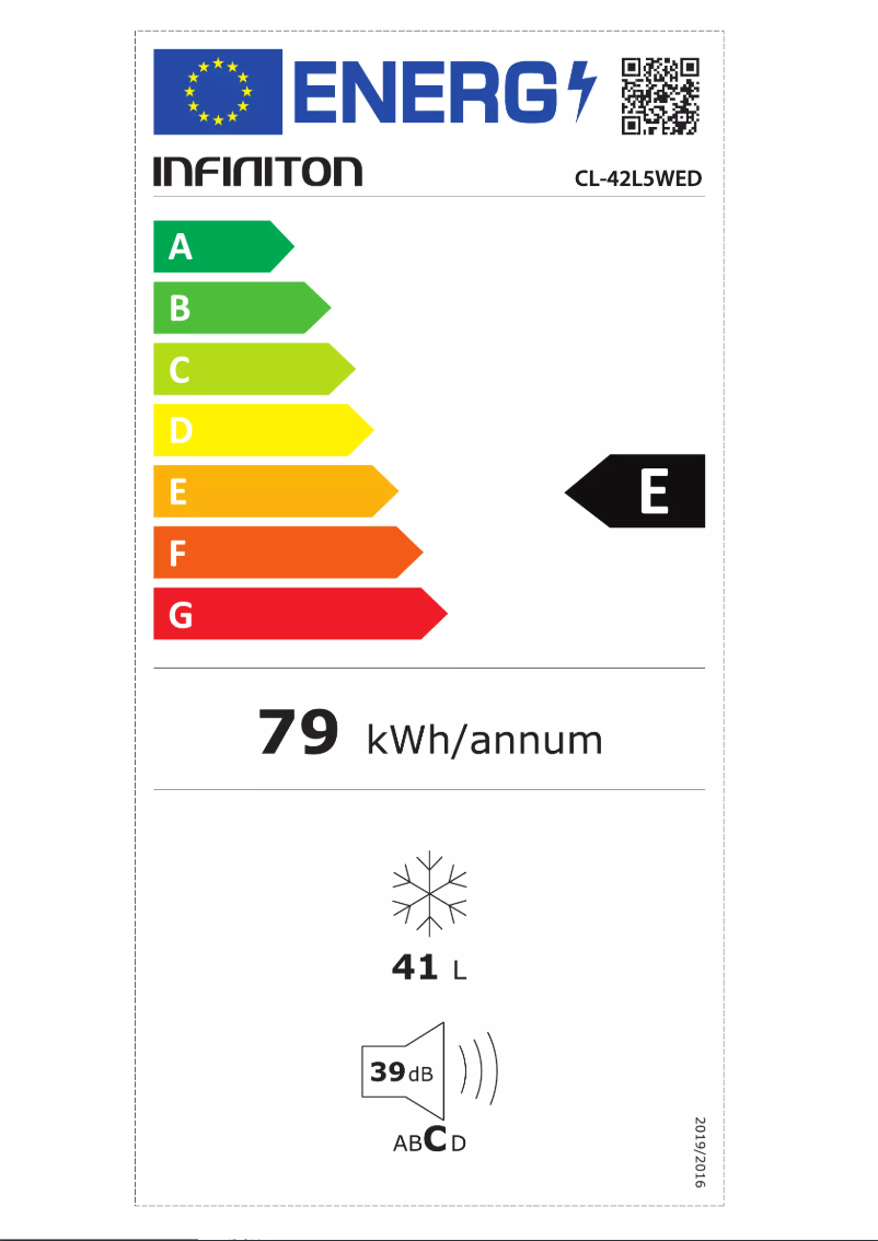 Página 1 del manual Etiqueta energética Infiniton CL-42L5WED