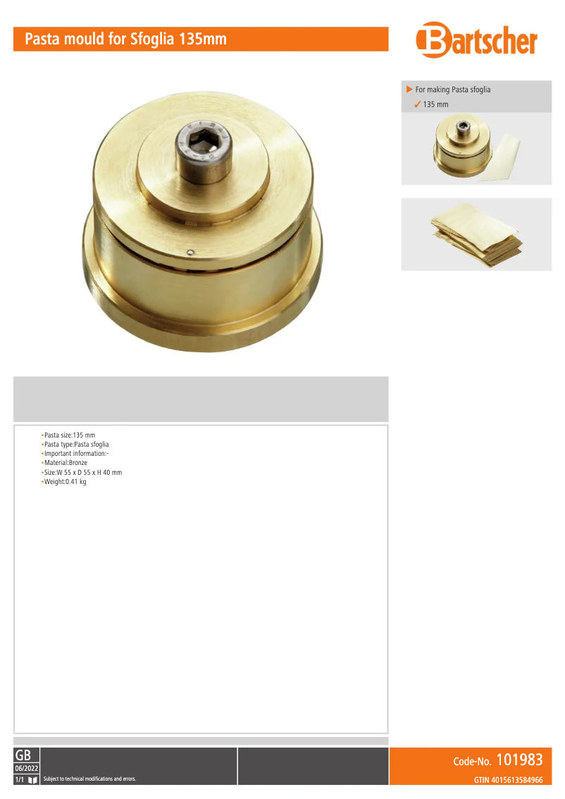 Página 1 del manual Manual de usuario Bartscher 101983