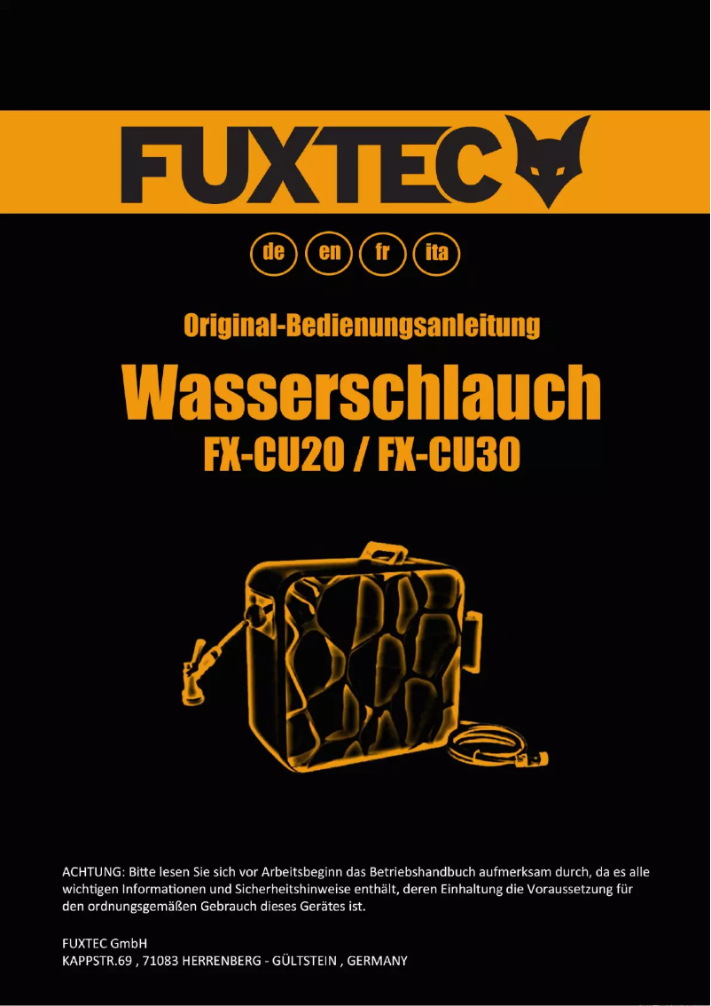 Imagen de la primera página del manual del dispositivo FX-CU20