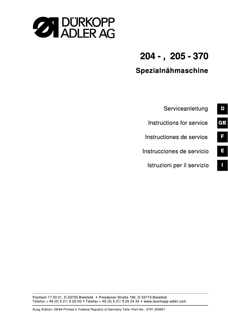Imagen de la primera página del manual del dispositivo 204