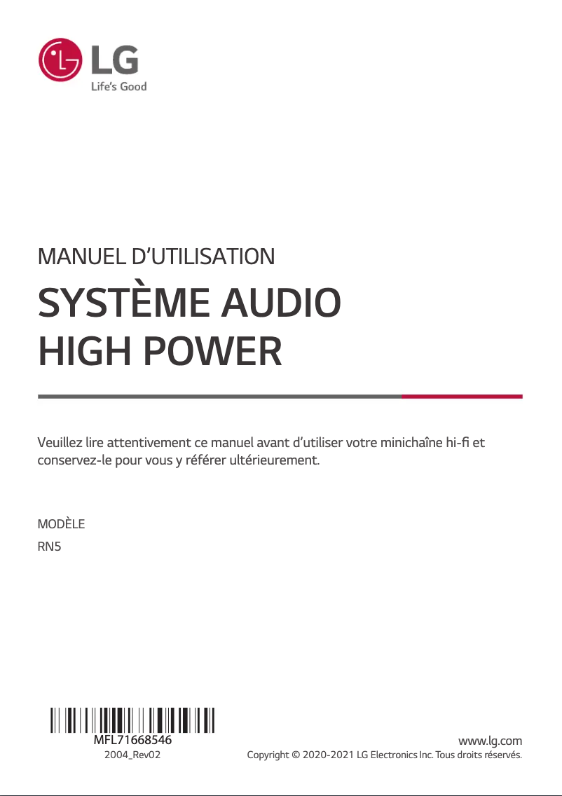 Imagen de la primera página del manual del dispositivo XBoom RN5