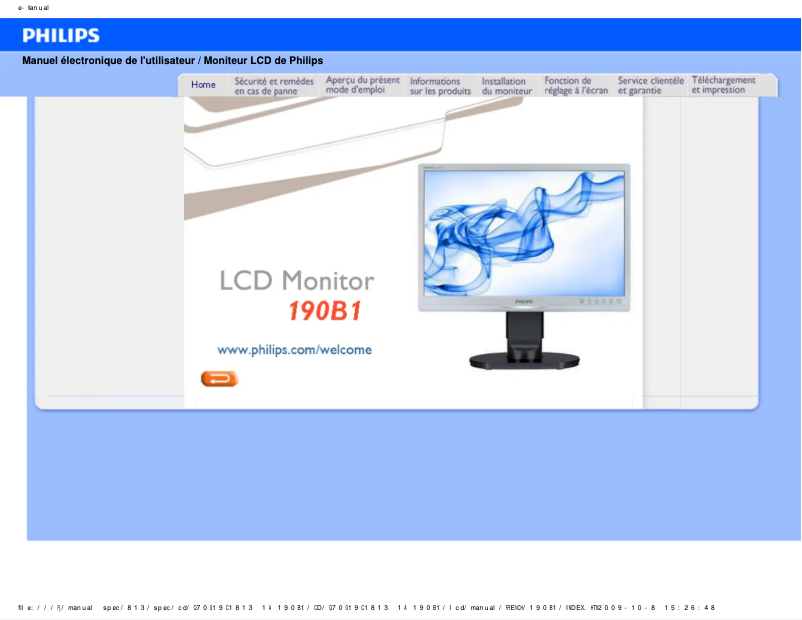 Página 1 del manual Manual de usuario Philips Brilliance 220B1CB