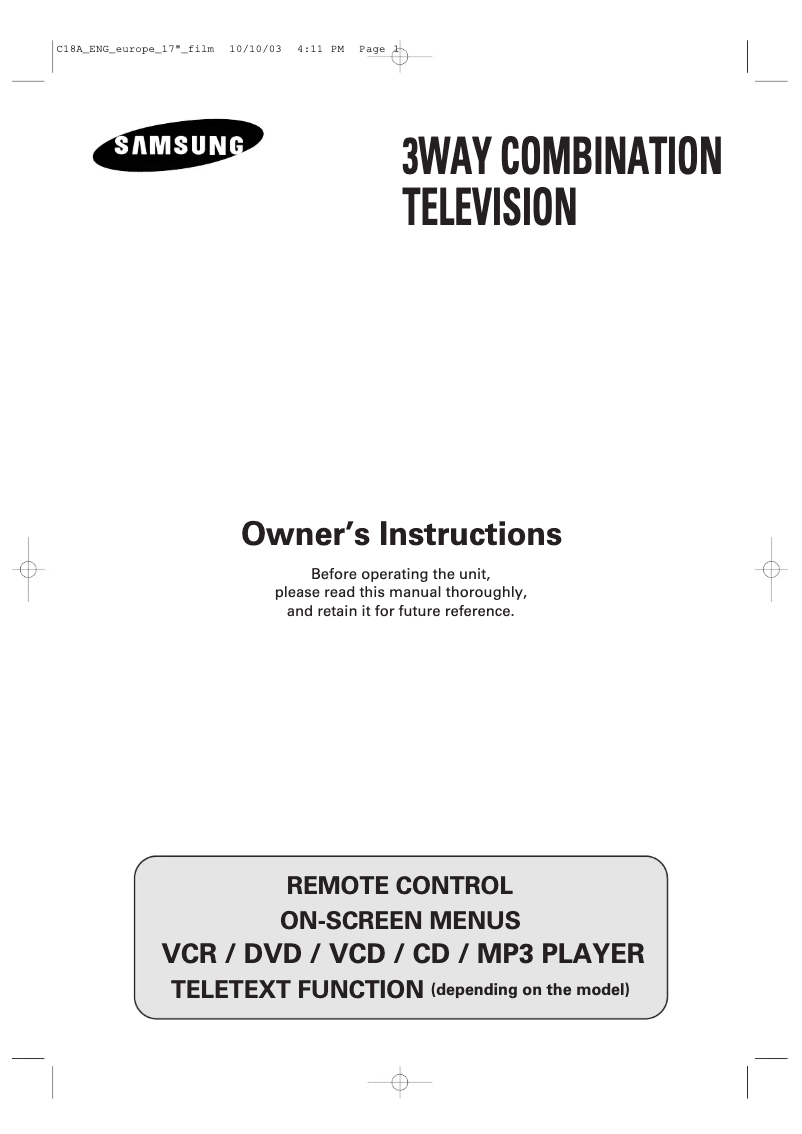 Página 1 del manual Manual de usuario Samsung UW17J11VD