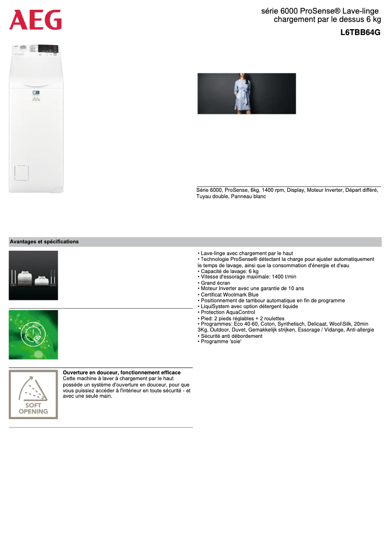 Imagen de la primera página del manual del dispositivo L6TBB64G