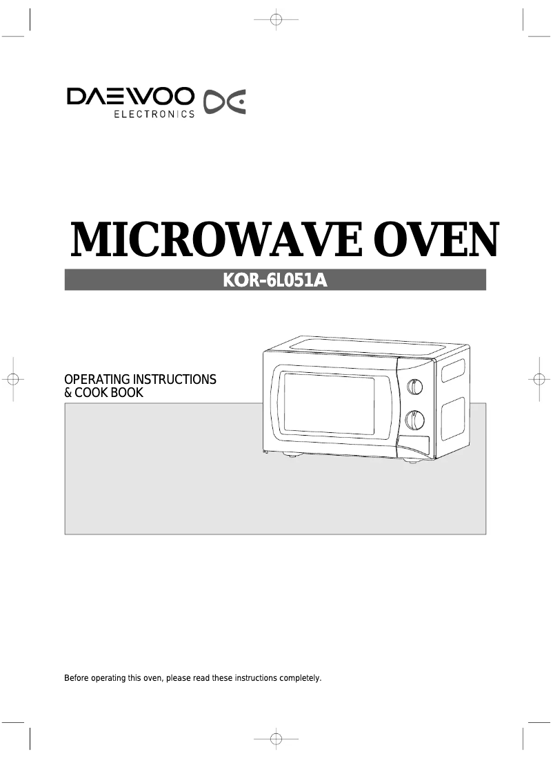 Imagen de la primera página del manual del dispositivo KOR-6L051A