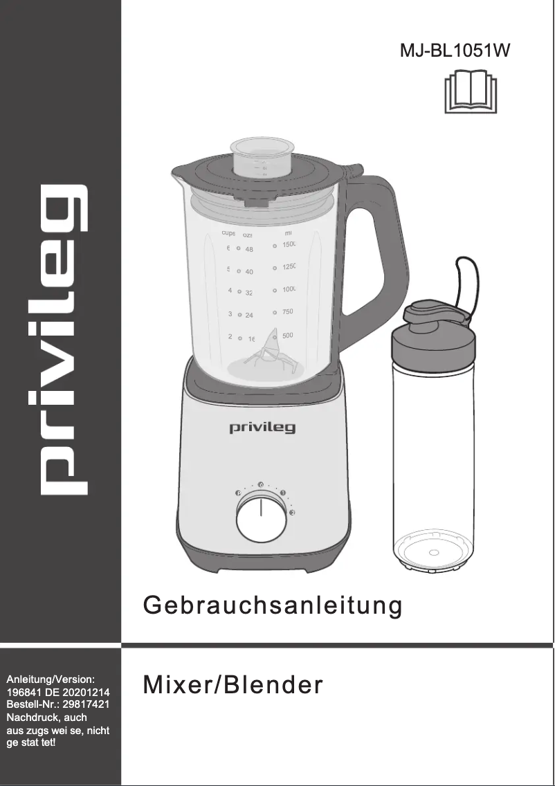 Página 1 del manual Manual de usuario Privileg MJ-BL1051W