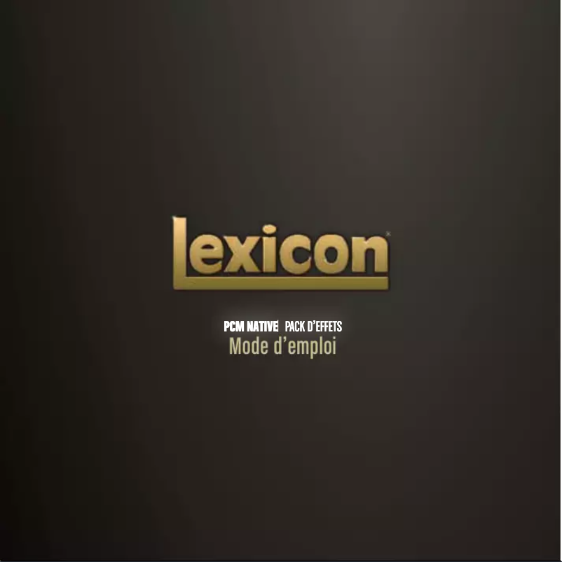 Imagen de la primera página del manual del dispositivo PCM Native Effects Bundle