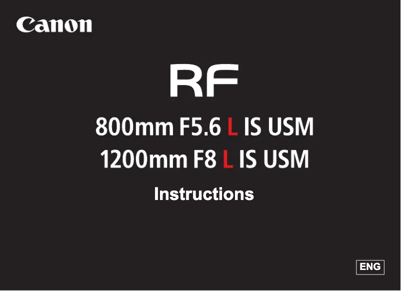 Imagen de la primera página del manual del dispositivo RF800mm F5.6 L IS USM