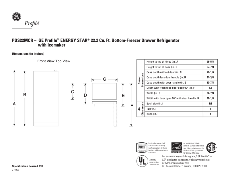 Imagen de la primera página del manual del dispositivo Profile PDS22MCRBB