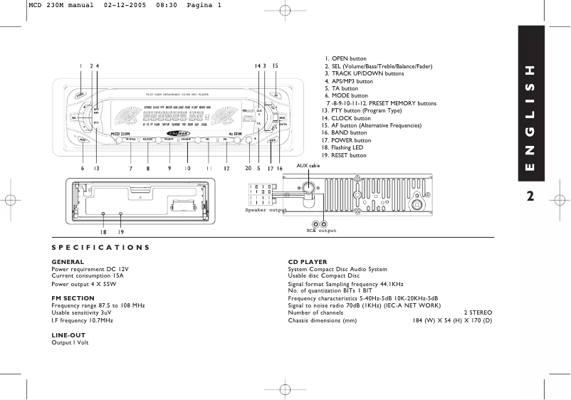 Página 1 del manual Manual de usuario Caliber MCD230M