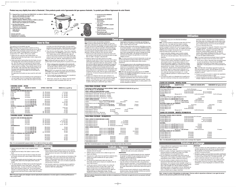 Imagen de la primera página del manual del dispositivo RC400