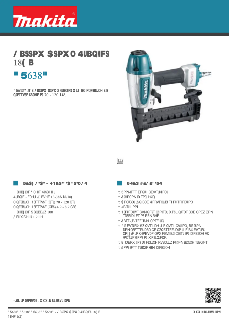 Página 1 del manual Ficha técnica Makita AT638A
