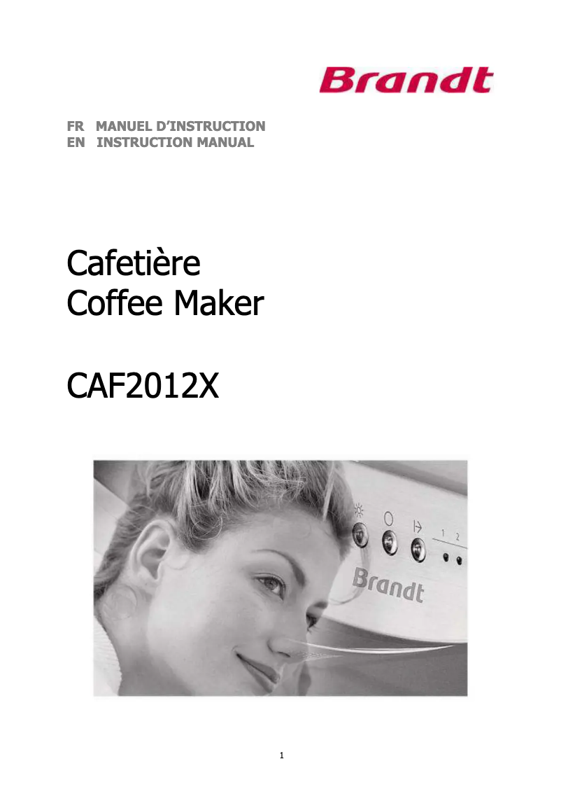 Página 1 del manual Manual de usuario Brandt CAF2012X