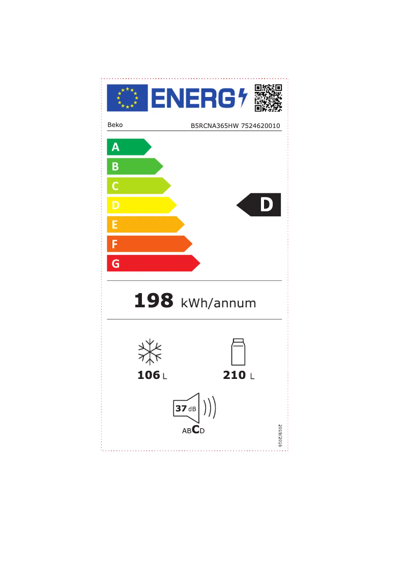 Imagen de la primera página del manual del dispositivo B5RCNA365HW