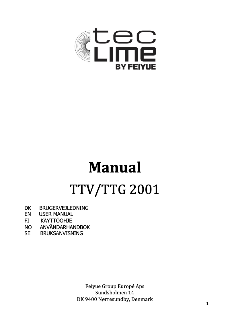 Imagen de la primera página del manual del dispositivo TTG 2001