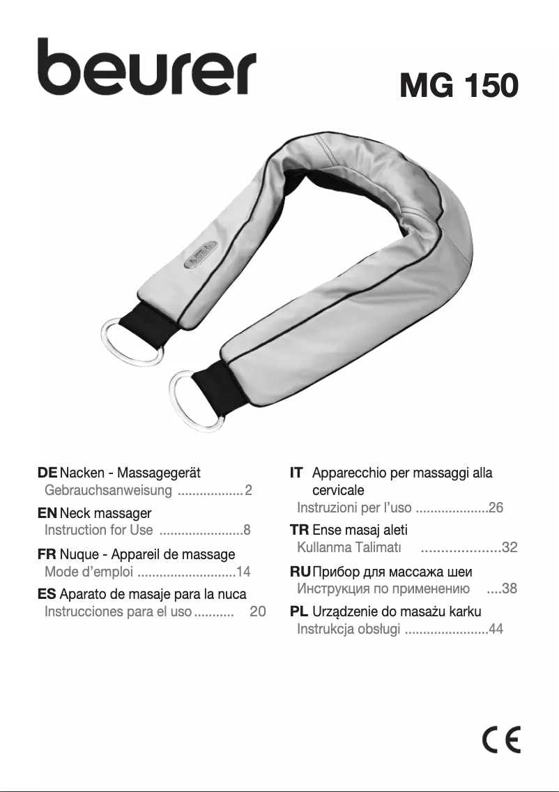 Imagen de la primera página del manual del dispositivo MG 150