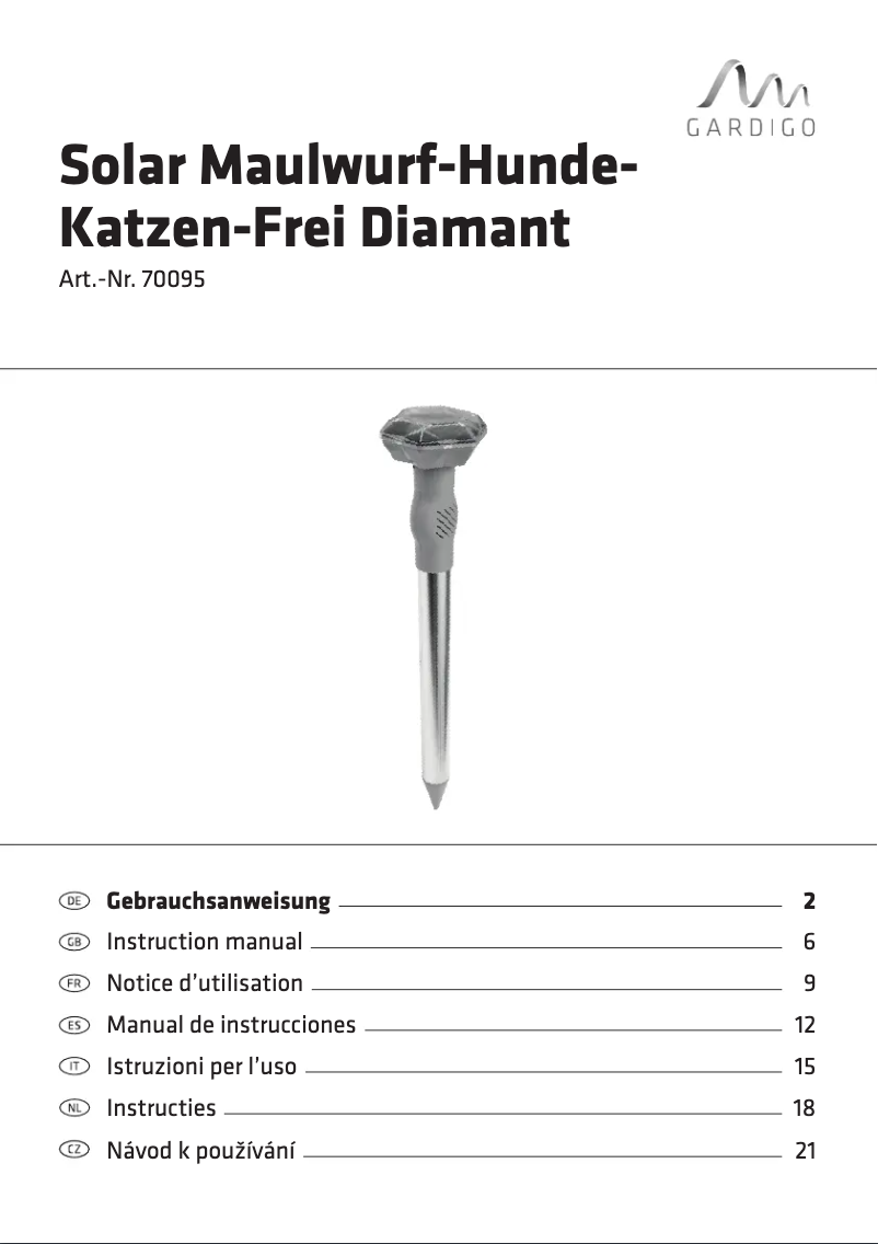 Página 1 del manual Manual de usuario Gardigo 70095