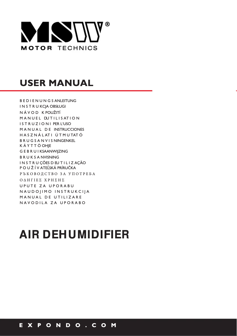 Página nº 1 - Manual de usuario MSW MSW-DEH-V2.1 E60