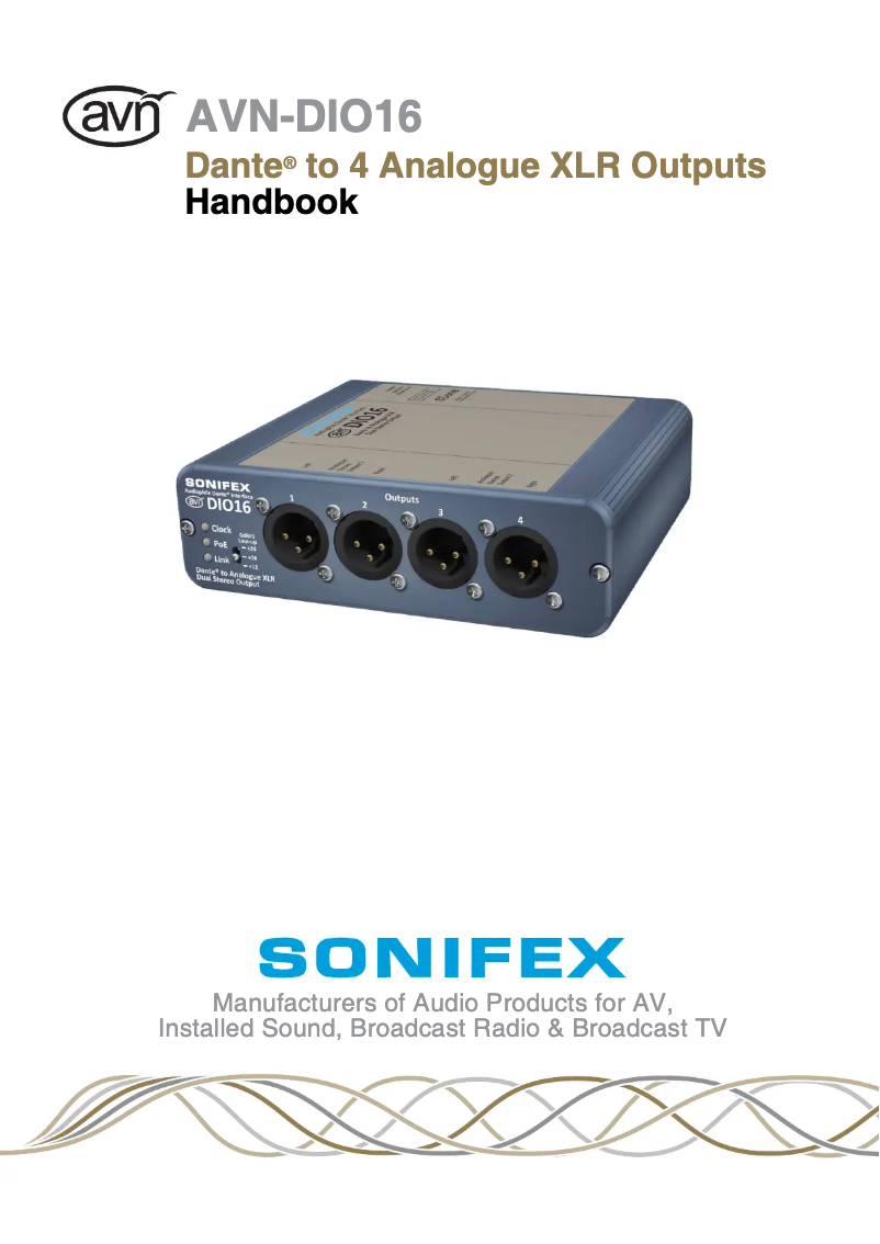 Página 1 del manual Manual de usuario Sonifex AVN-DIO16