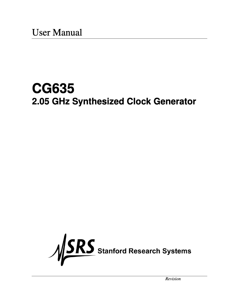 Imagen de la primera página del manual del dispositivo CG635