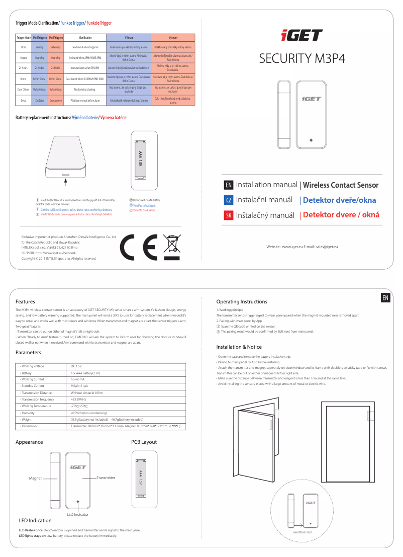 Página 1 del manual Manual de usuario iGET SMART Security M3P4
