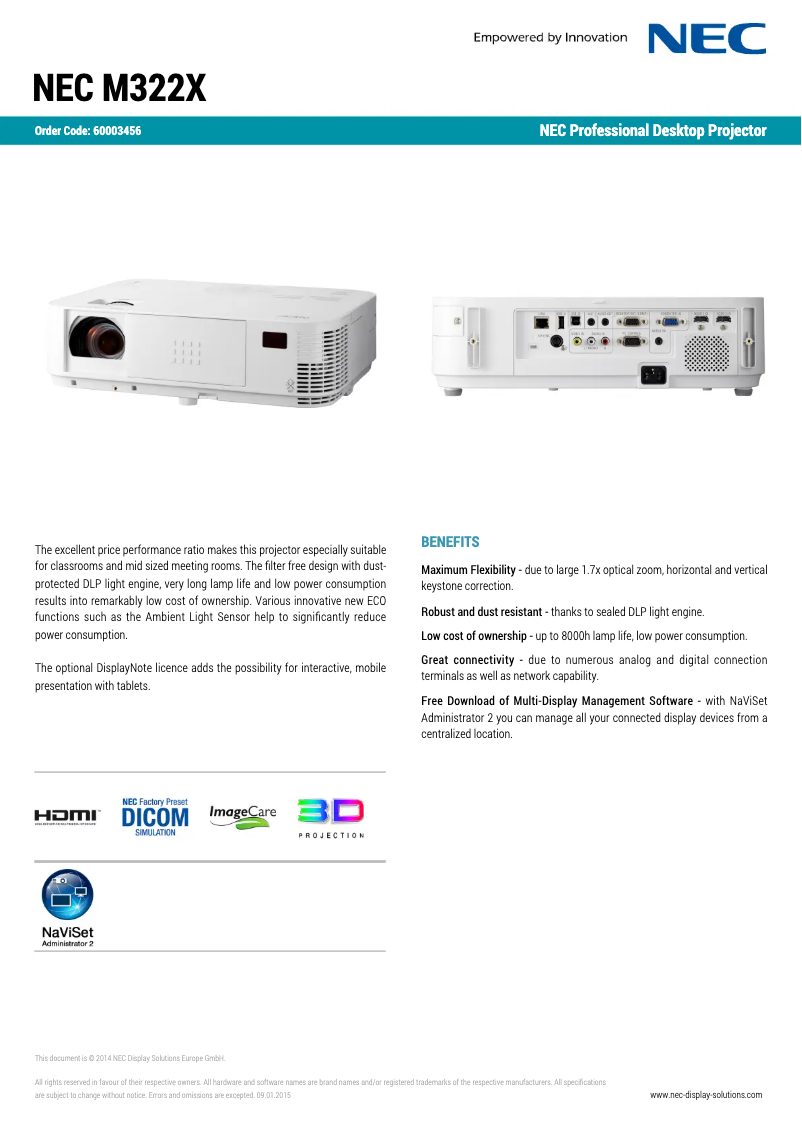 Imagen de la primera página del manual del dispositivo M322X