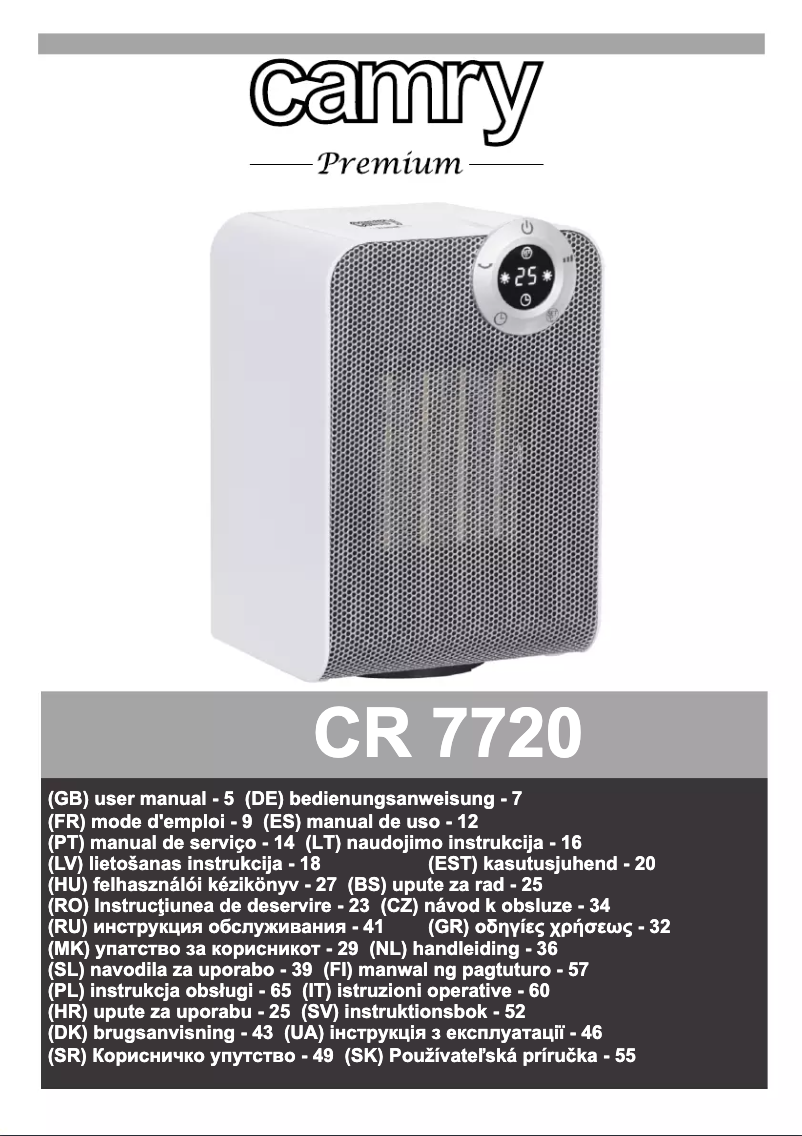 Página 1 del manual Manual de usuario Camry CR 7720