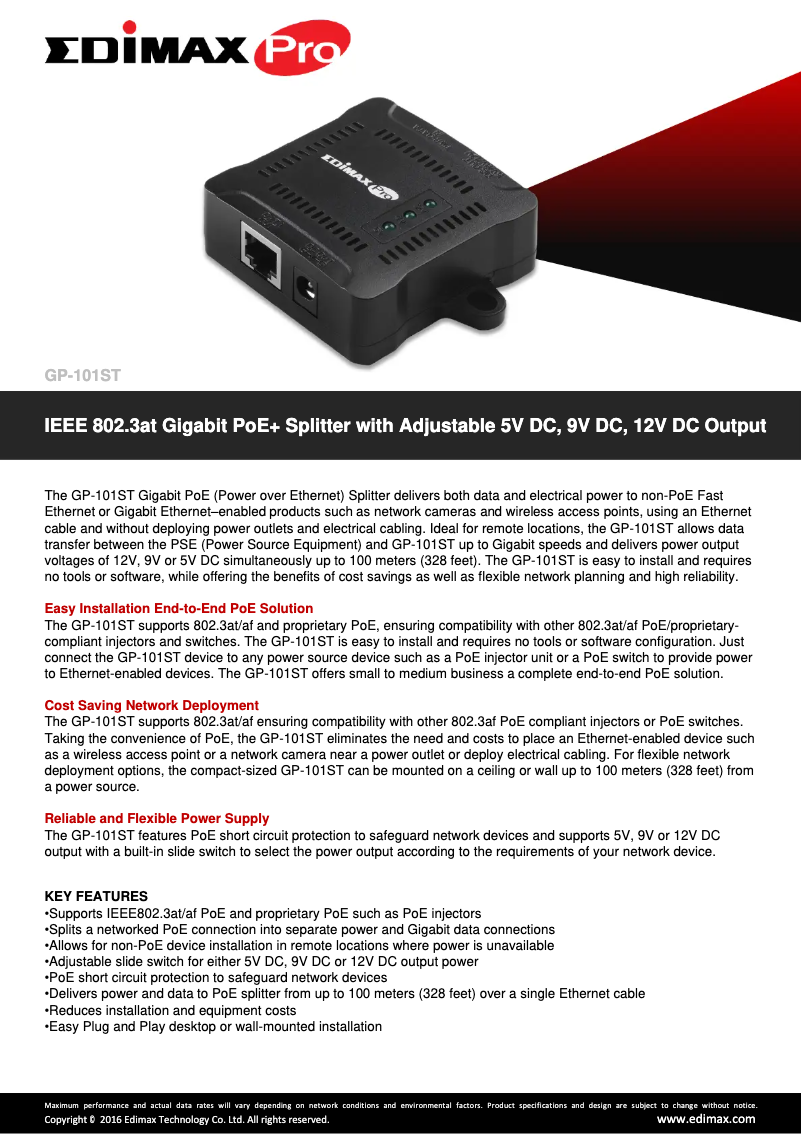 Imagen de la primera página del manual del dispositivo GP-101ST