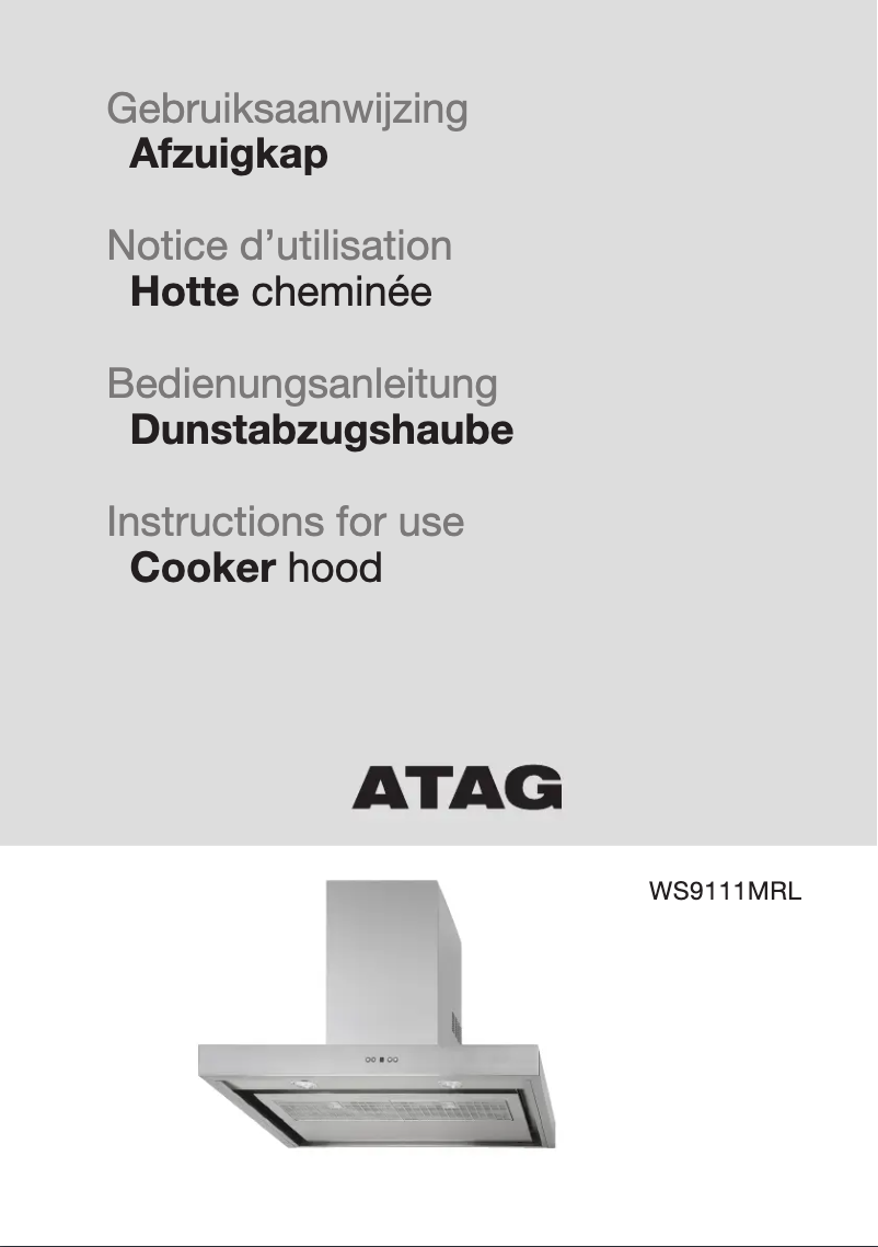 Página 1 del manual Manual de usuario Atag WS9111MRL