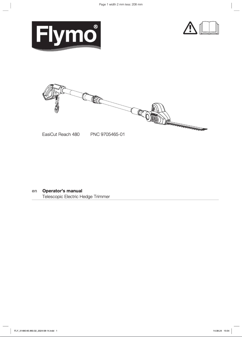 Página 1 del manual Manual de usuario Flymo EasiCut Reach 480
