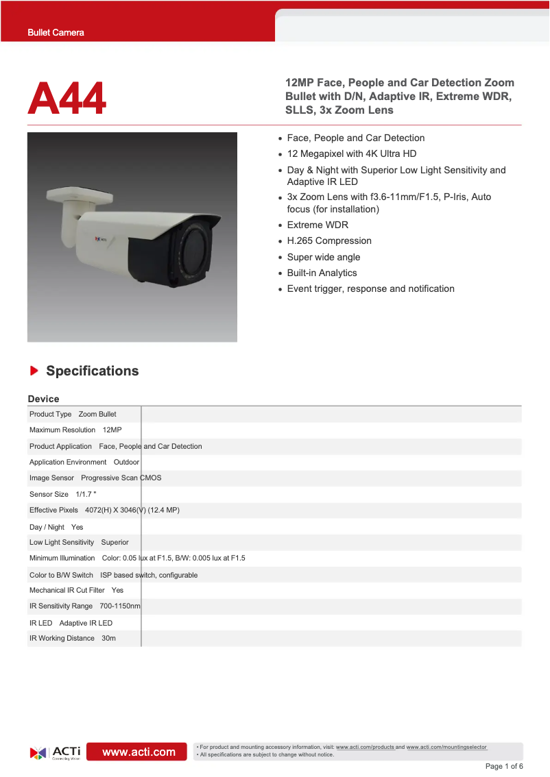 Imagen de la primera página del manual del dispositivo A44
