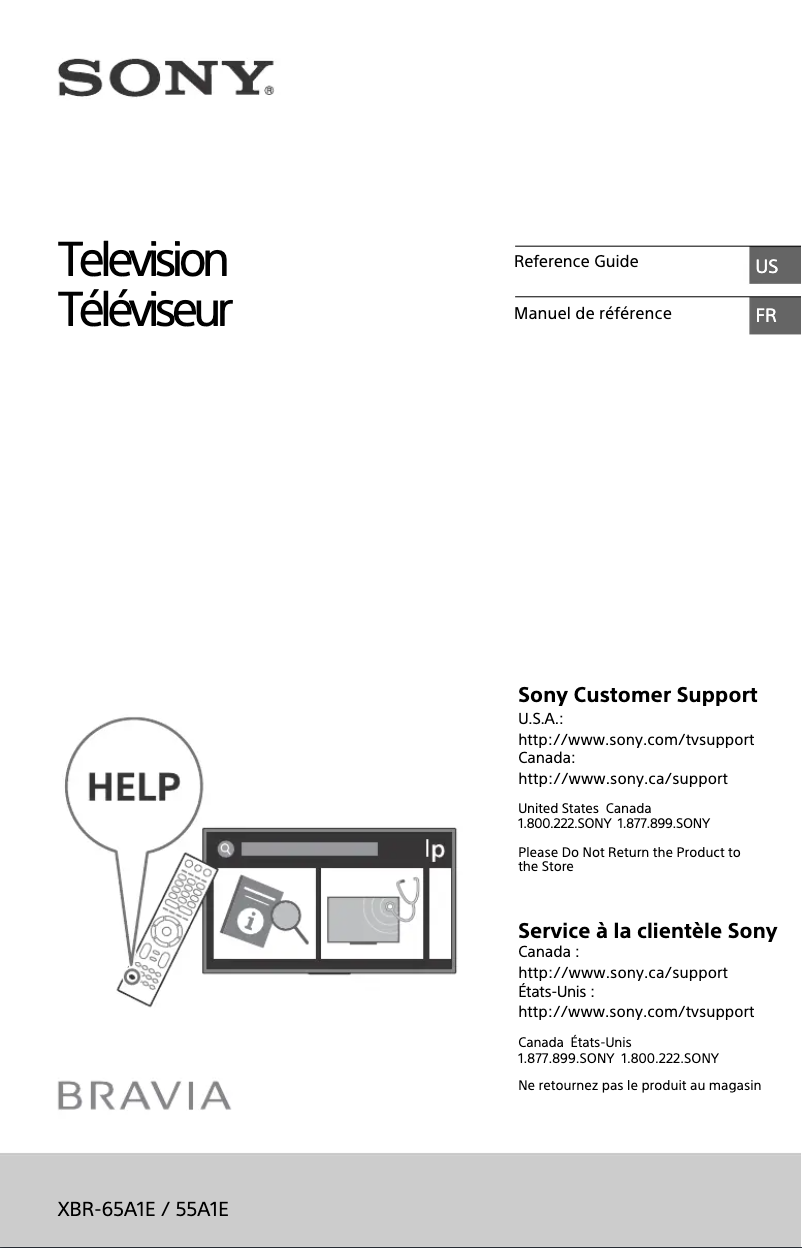 Imagen de la primera página del manual del dispositivo Bravia XBR-65A1E