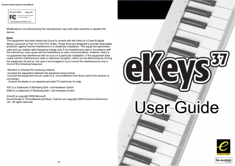 Imagen de la primera página del manual del dispositivo eKeys