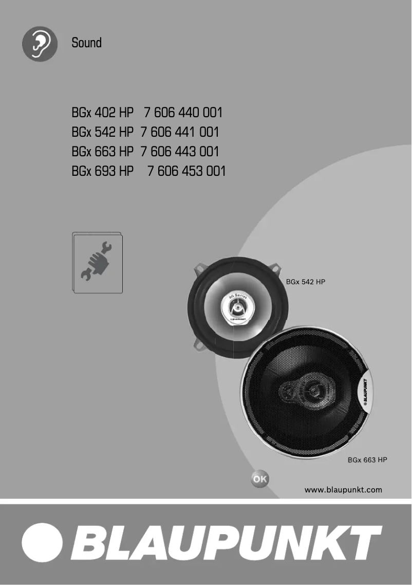Página 1 del manual Manual de usuario Blaupunkt BGx 402 HP