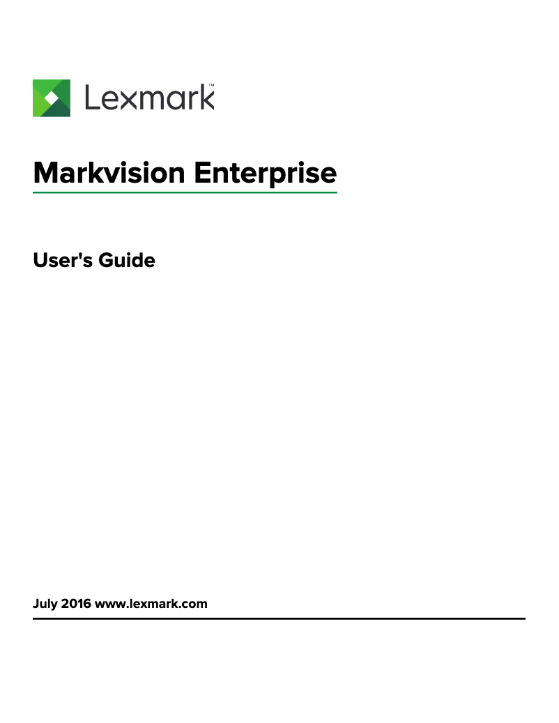 Imagen de la primera página del manual del dispositivo Markvision Enterprise