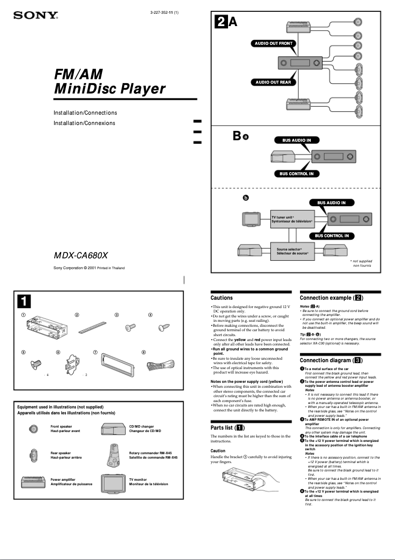 Imagen de la primera página del manual del dispositivo MDX-CA680X