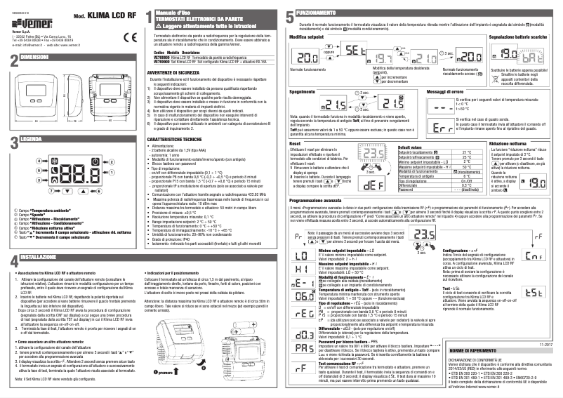 Página nº 1 - Manual de usuario Vemer Klima LCD RF