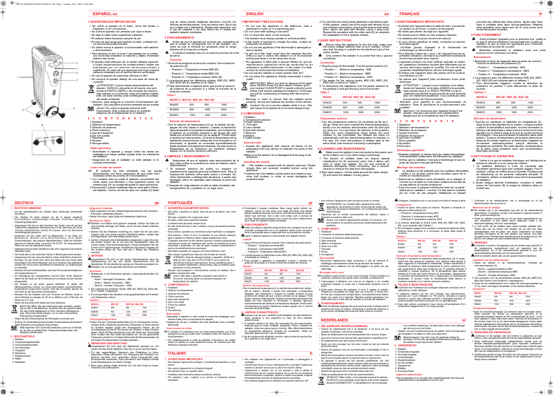 Imagen de la primera página del manual del dispositivo RA8029