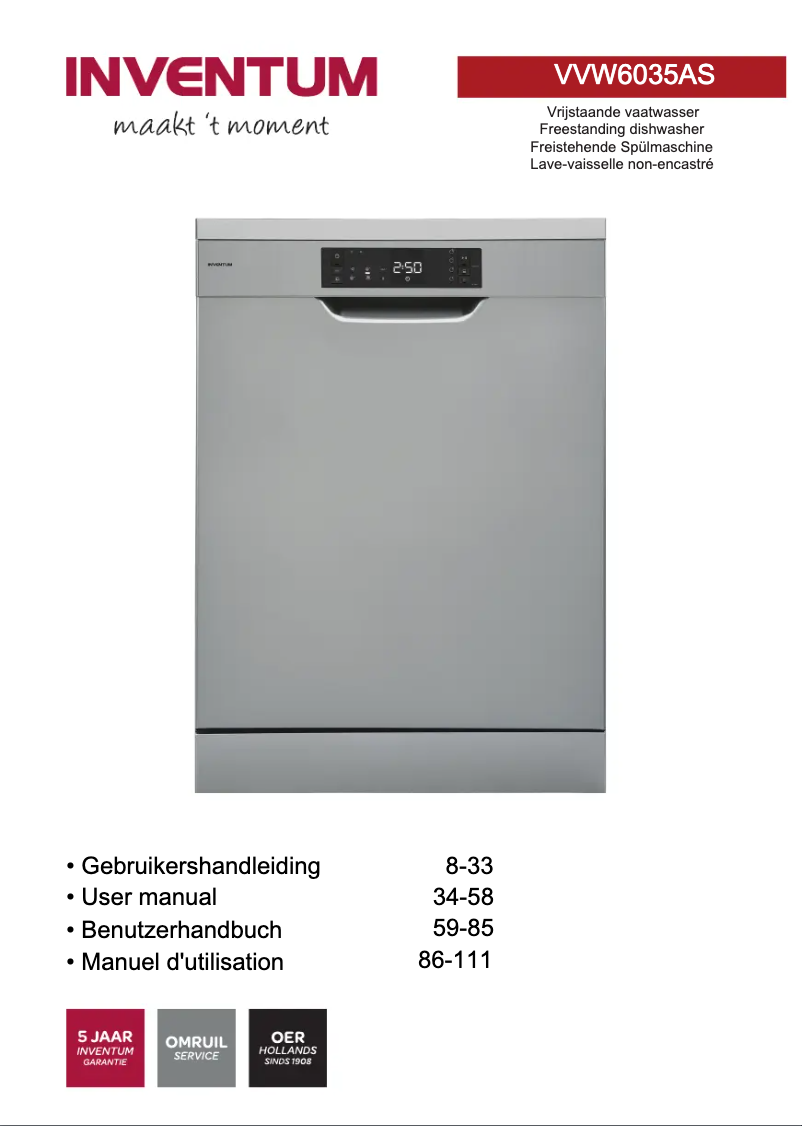 Imagen de la primera página del manual del dispositivo VVW6035AS