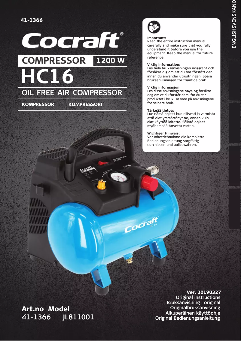 Página 1 del manual Manual de usuario Cocraft JL811001