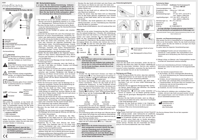 Página 1 del manual Manual de usuario Medisana HM 630