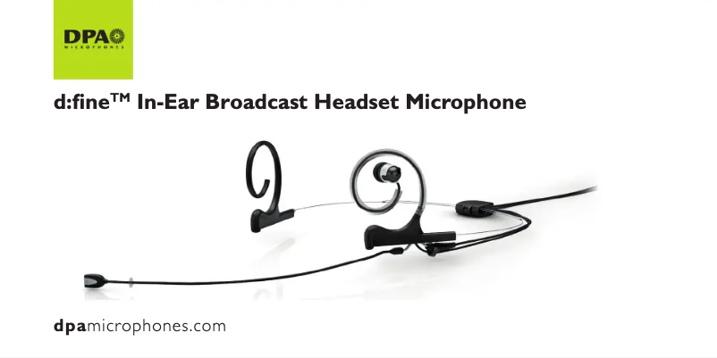 Página 1 del manual Manual de usuario DPA d:fine FID-B Slim