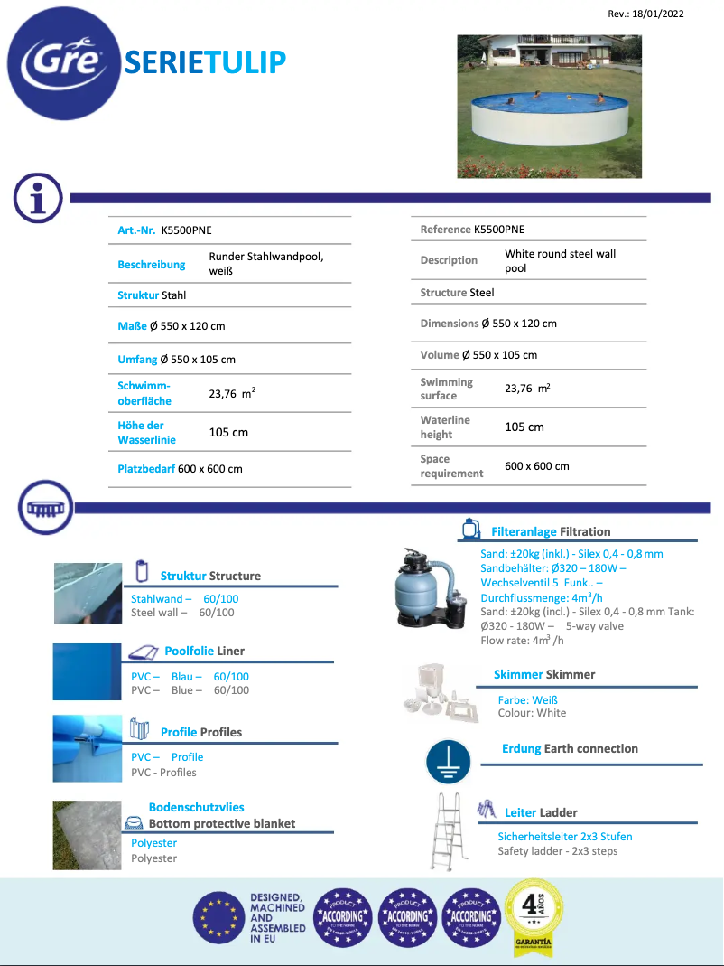Página nº 1 - Ficha técnica Gre K5500PNE