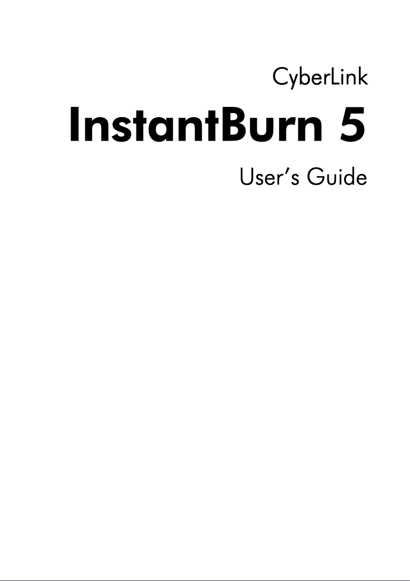 Página nº 1 - Manual de usuario Cyberlink InstantBurn 5