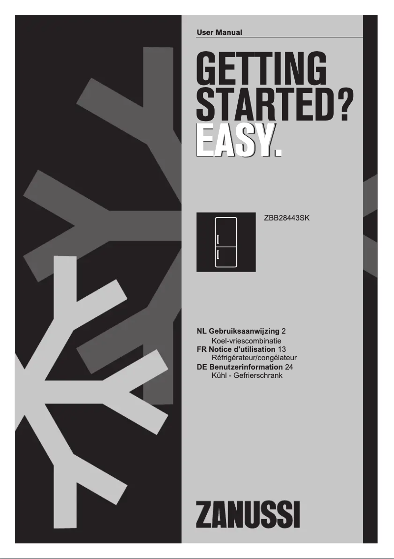 Imagen de la primera página del manual del dispositivo ZBB28443SK