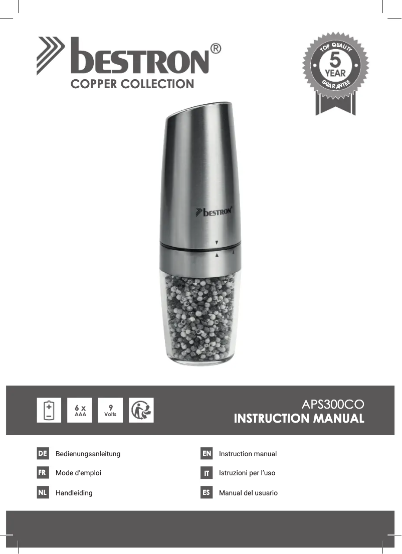 Página 1 del manual Manual de usuario Bestron APS300CO