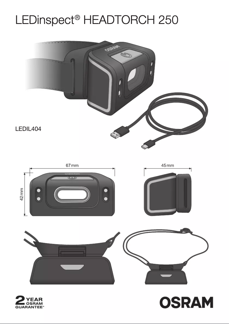 Página 1 del manual Instrucciones / montaje Osram LEDinspect HEADTORCH250